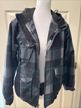 Empyre Youth M 10K Waterproof Plaid Ski Snowboard Jacket Hooded